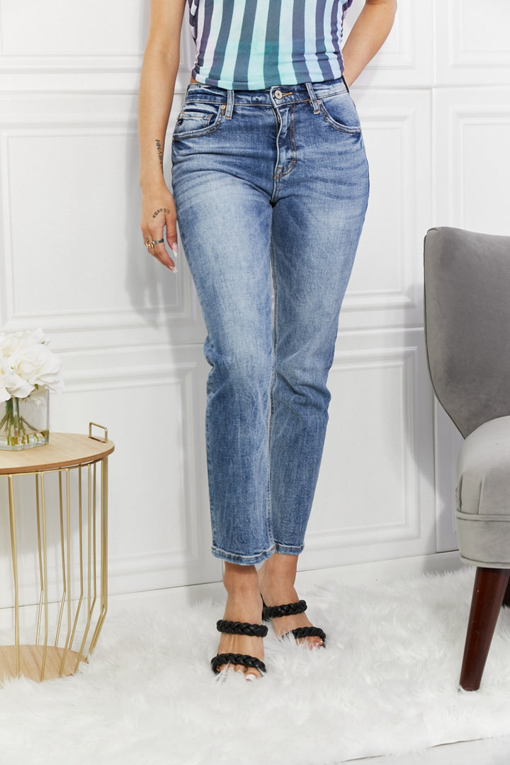 Kancan Full Size Amara High Rise Slim Straight Jeans - Jener