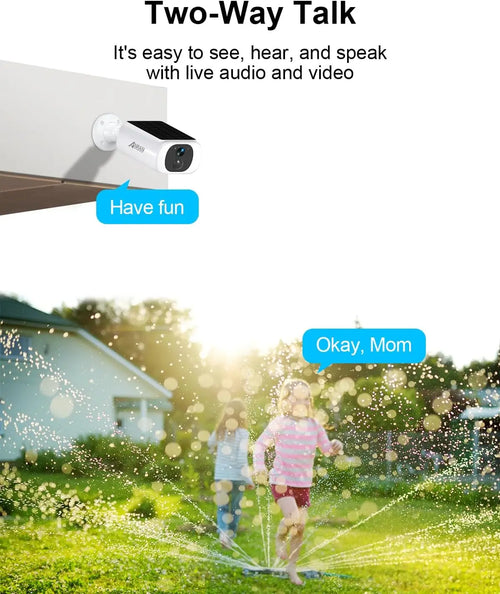 ANRAN 5MP Solar Camera Outdoor,Home Security Camera Wireless,2.4G WiFi,Color Night Vision,PIR Human Detection,IP65 Waterproof