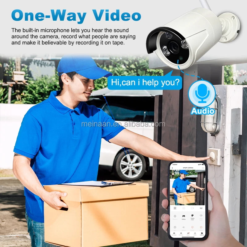 Eseecloud 3MP 10.1'' LCD 4CH Wireless WiFi Home Security Camera System Wireless WiFi CCTV NVR Kit Camera Surveillance Systems